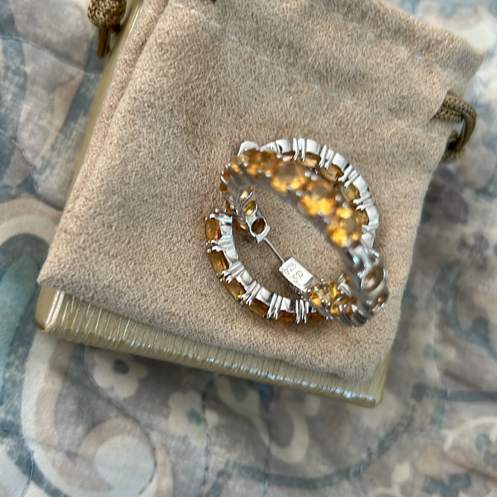 Citrine inside out hoops - Picture 3 of 3